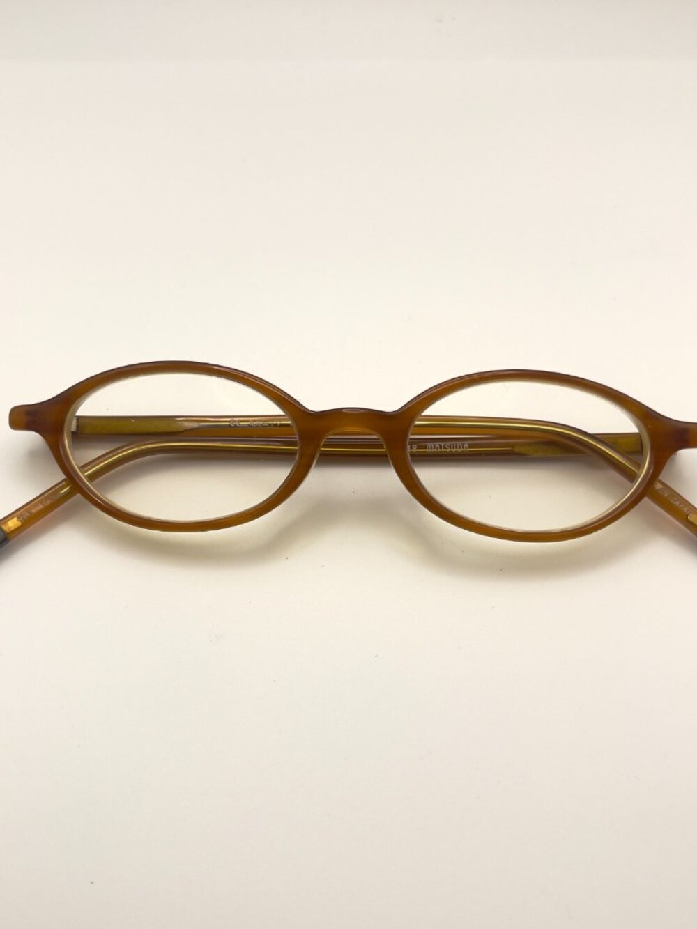 Vintage Matsuda 10318 Amber Oval Eyeglasses Japan 46-19-145